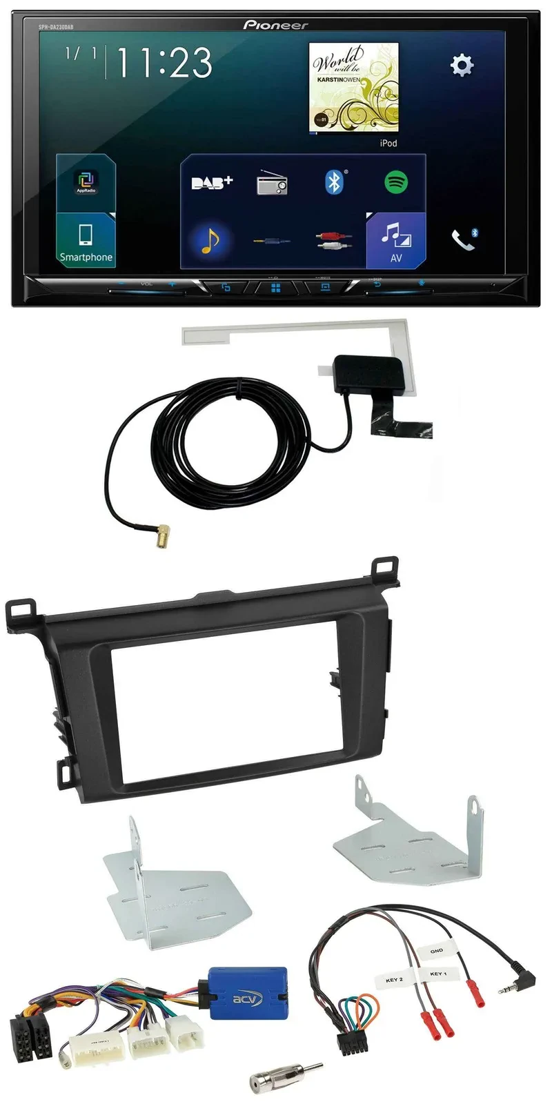 Автомагнитола Pioneer 2DIN DAB USB Bluetooth для Toyota RAV4 (с 2013)