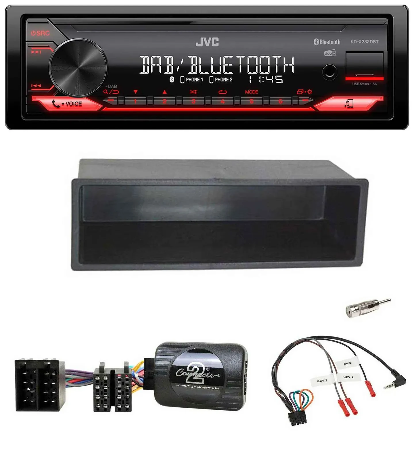 JVC Bluetooth USB DAB Lenkrad Autoradio für Citroen C2 C3 Berlingo 02-06
