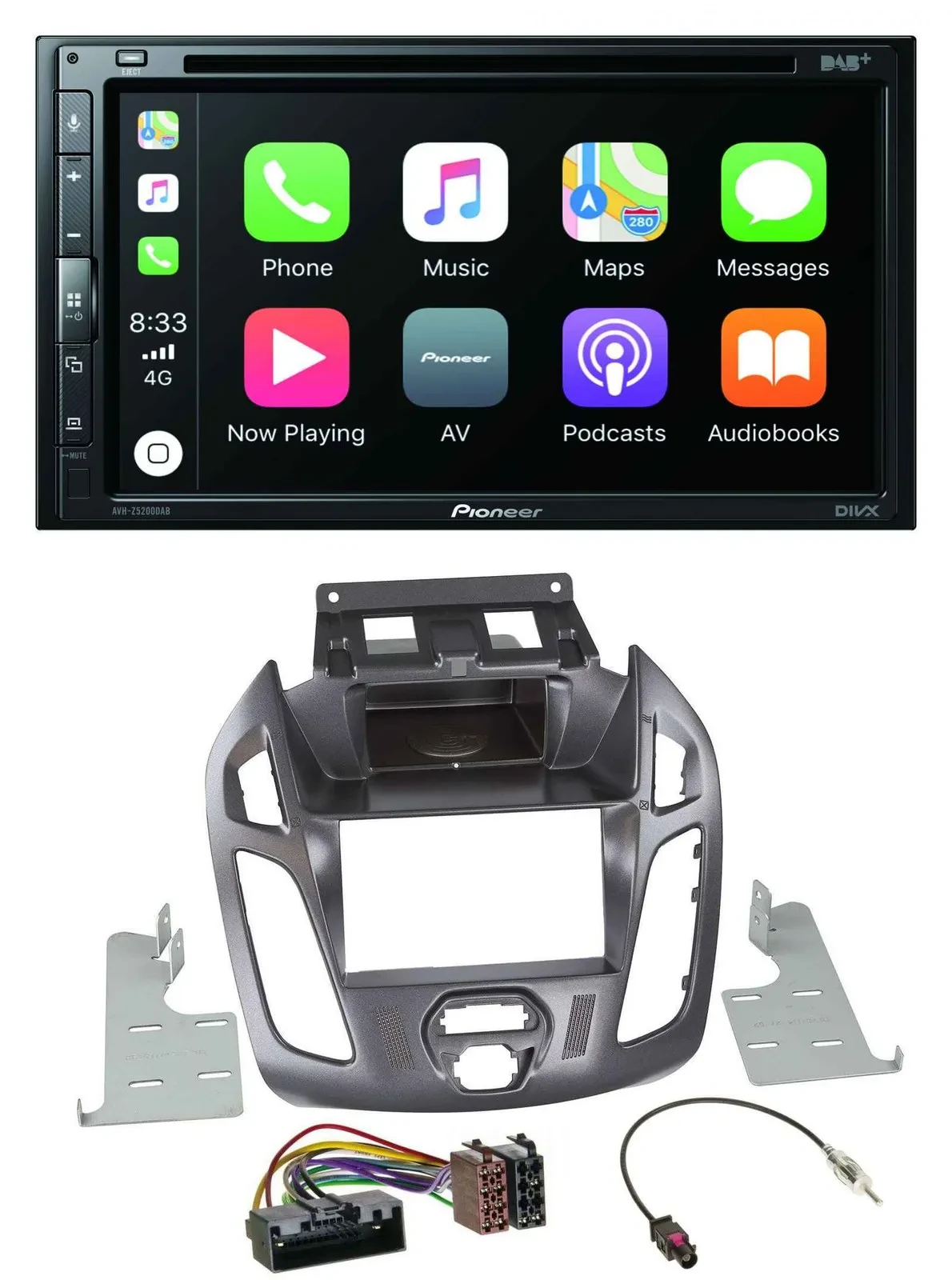 Pioneer DVD 2DIN MP3 DAB Bluetooth USB Autoradio für Ford Transit ohne Display 2
