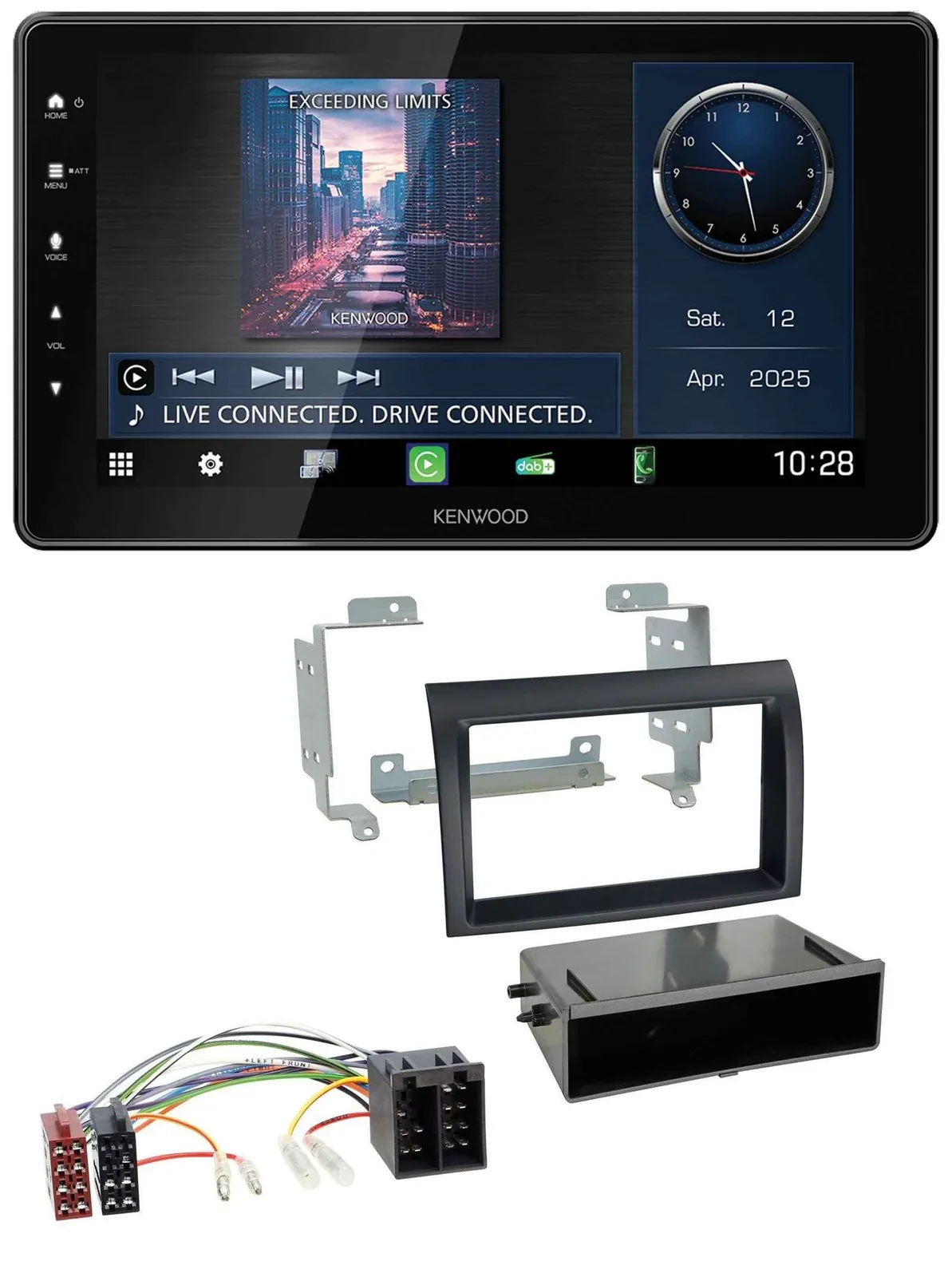 Kenwood MP3 Bluetooth USB DAB Autoradio für Fiat Ducato (2006-2010) schwarz