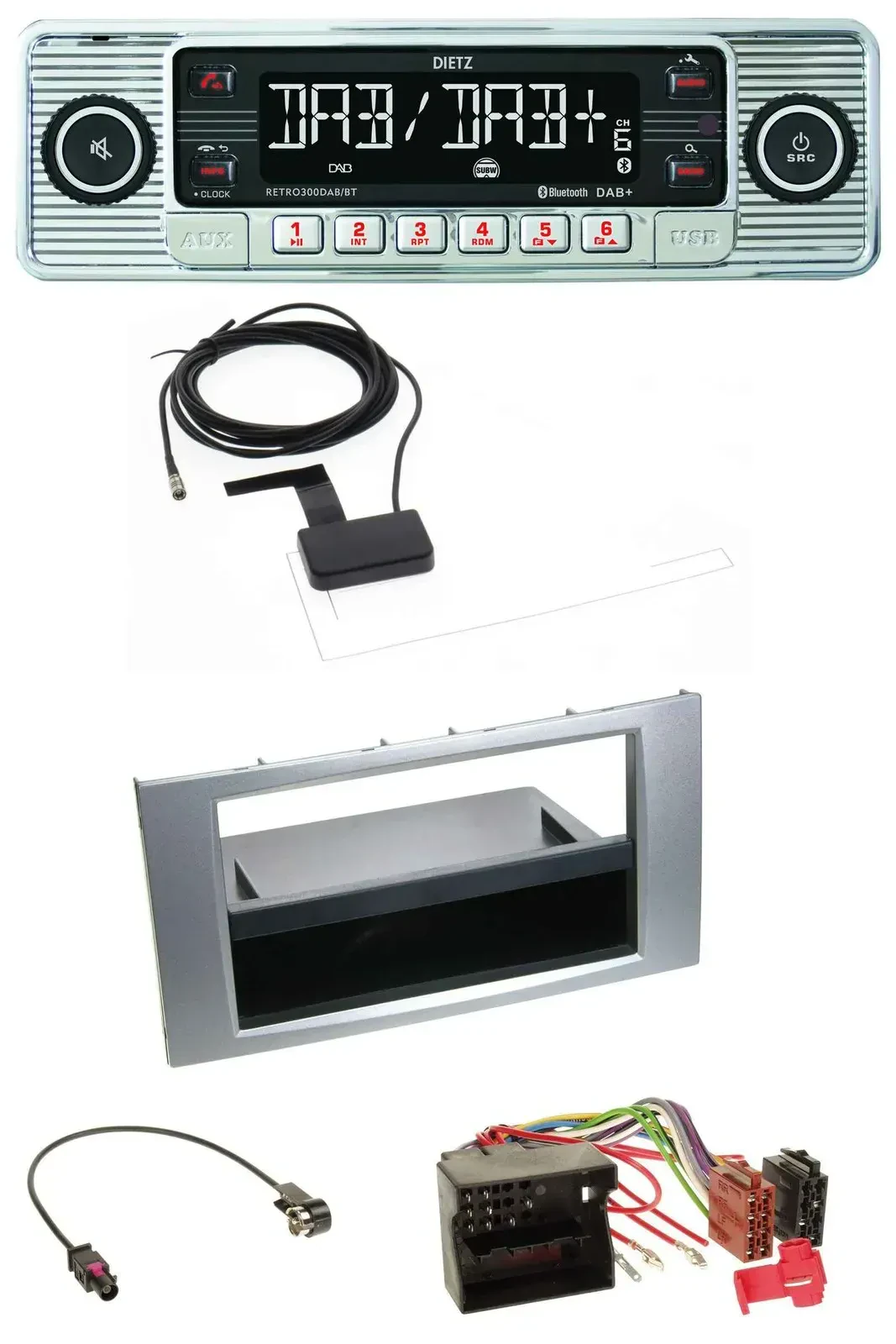 Dietz Bluetooth USB MP3 DAB Autoradio für Ford Kuga Fusion Transit 05-12 silber