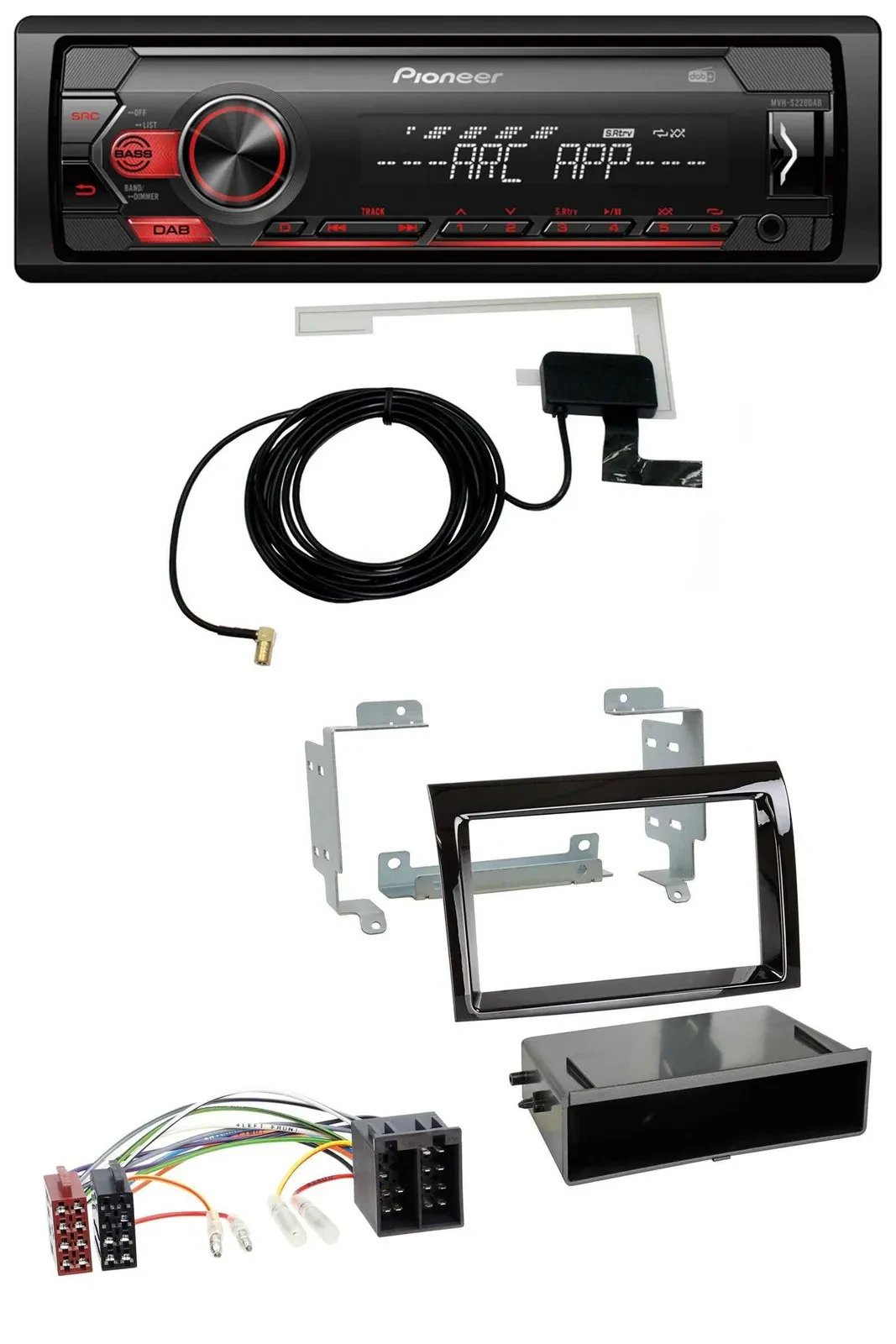 Автомагнитола для Fiat Ducato (2006–2010) Pioneer 1DIN, USB, DAB, MP3, AUX, цвет черный (piano black)