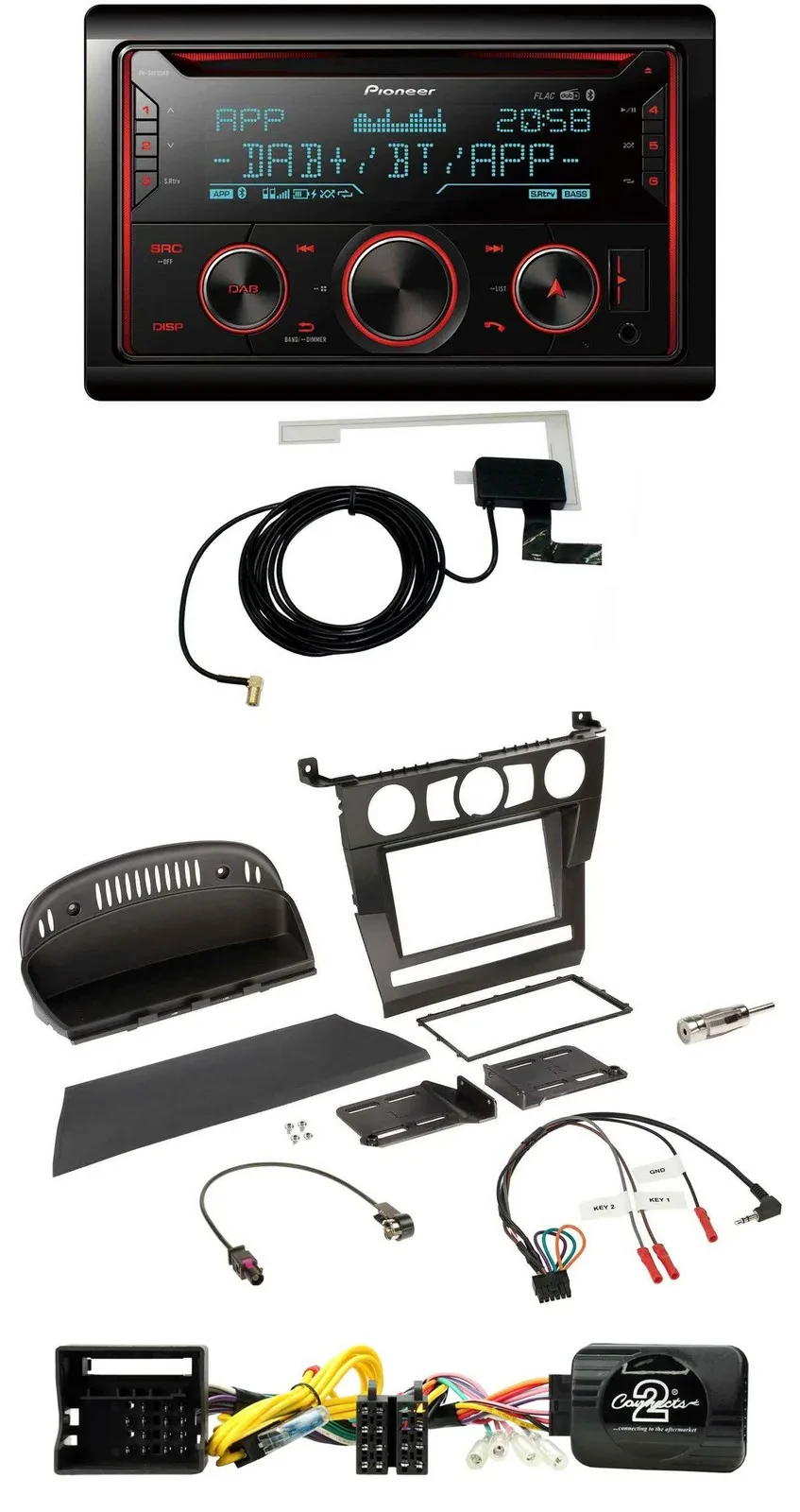 Pioneer 2DIN Lenkrad DAB USB CD Bluetooth Autoradio für BMW 5er E60 2004-2007