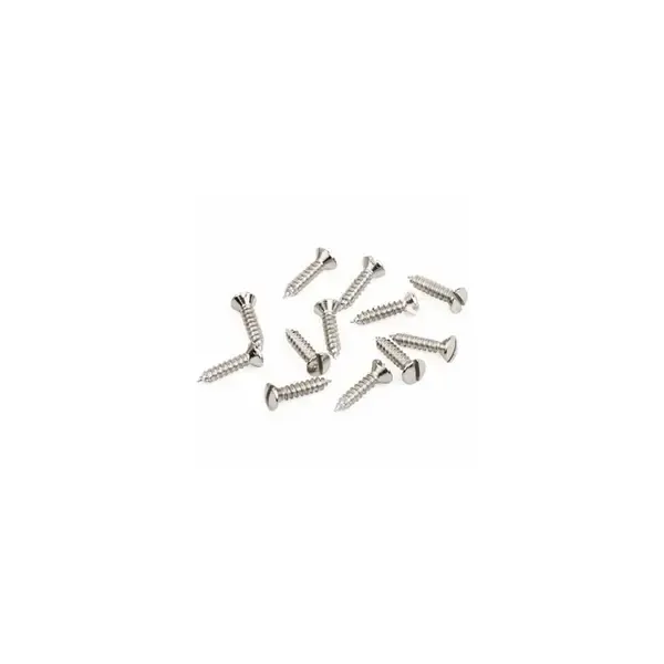 Саморез для электрогитары Fender 4x1/2" Slotted Oval Head Sheet Metal Screw, 12 Pack, Nickel