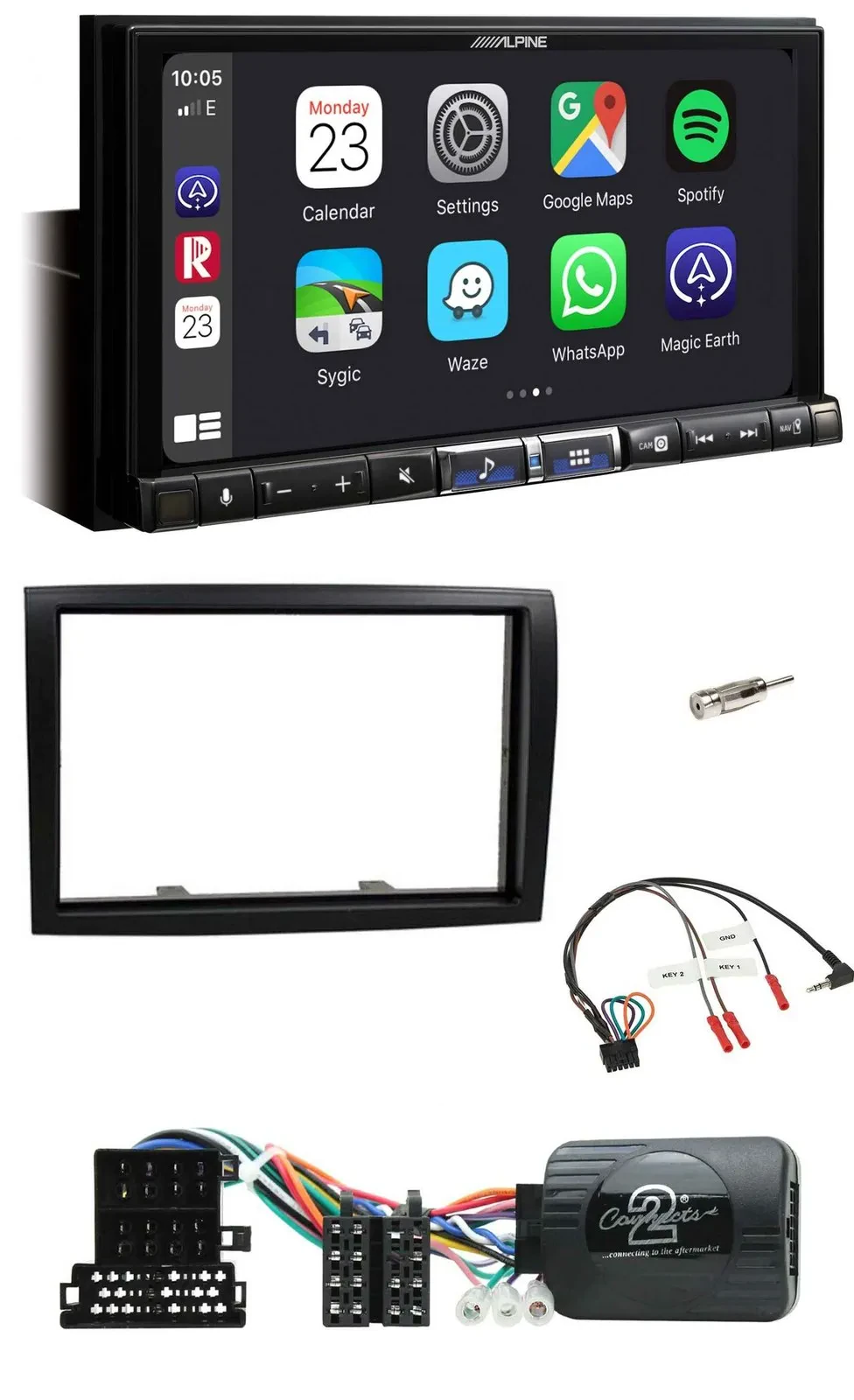 Alpine 2DIN DAB USB Lenkrad Bluetooth Autoradio für Citroen Jumper 2008-2011