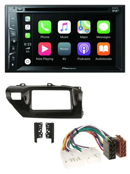 Pioneer MP3 USB DVD Bluetooth DAB 2DIN Autoradio für Toyota Hilux (2015-2020)
