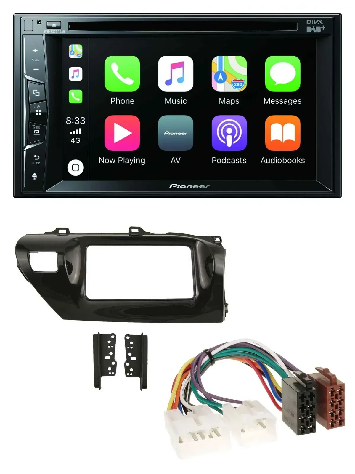 Автомагнитола для Toyota Hilux (2015–2020) Pioneer 2-DIN, MP3, USB, DVD, Bluetooth, DAB