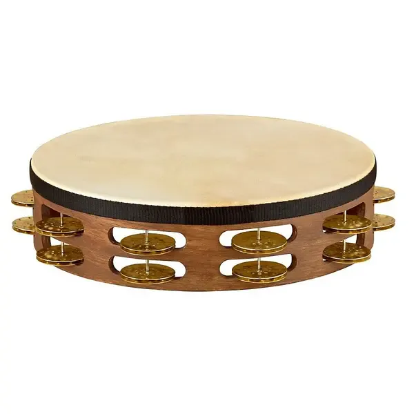 Тамбурин Meinl Vintage Goat-Skin Wood Tambourine Two Rows Brass Jingles Walnut 10 Inch