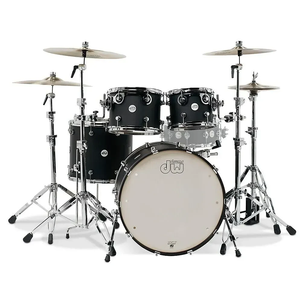 Ударная установка DW Design Series Shell Pack (набор, 4 шт.) 22"x18" + 10"x8" + 12"x9" + 16"x14", клён, 8-сл., черный сатин