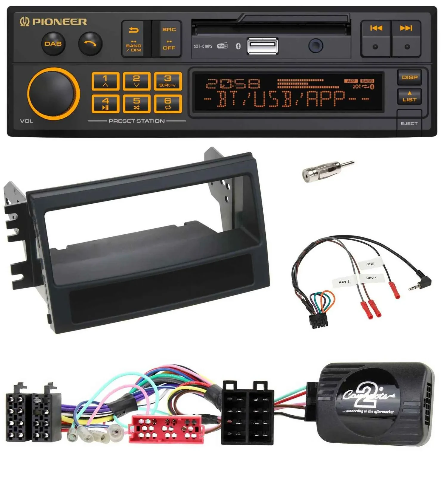 Автомагнитола для Kia Soul (2009–2011) Pioneer DAB, USB, Bluetooth, поддержка кнопок на руле