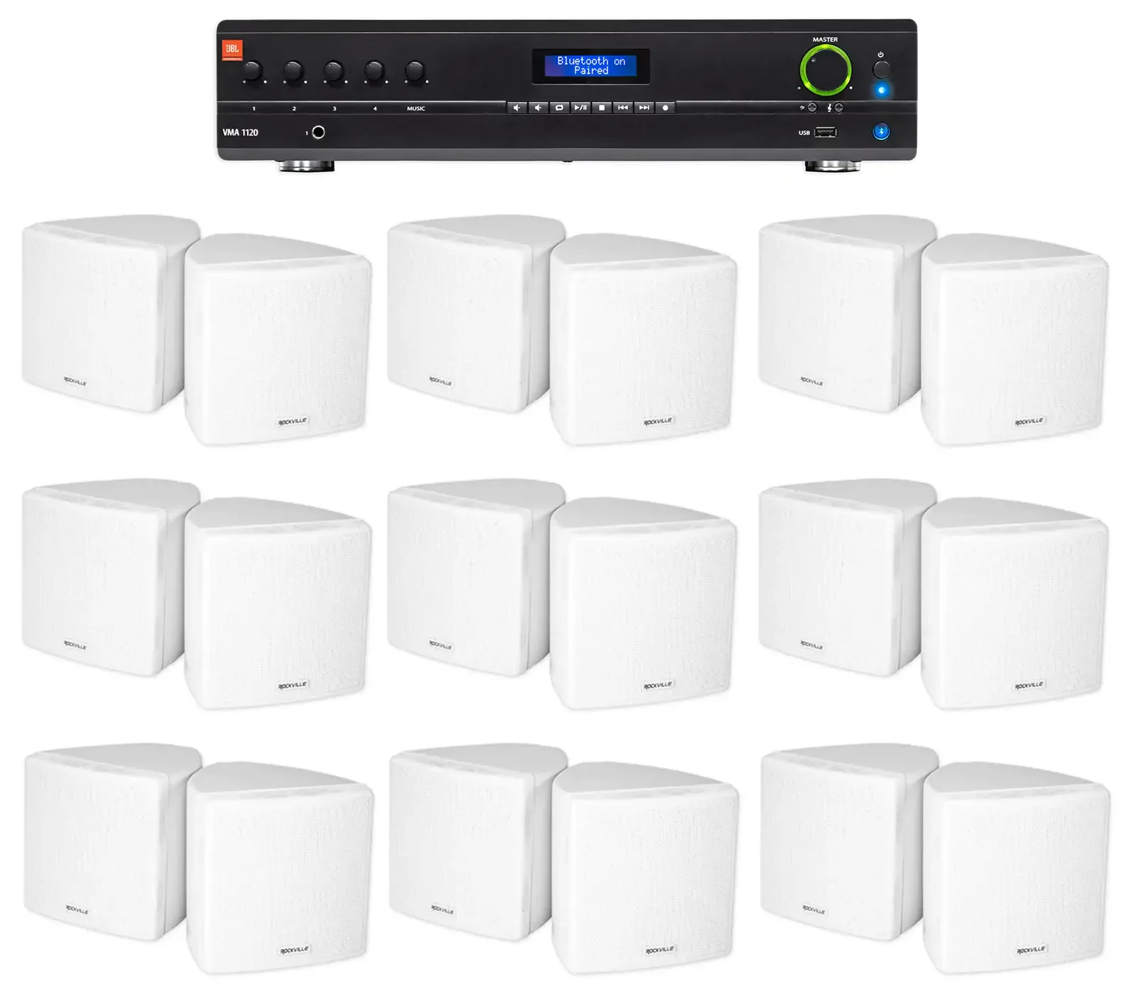 Настенная акустика JBL Cube 70v White с усилителем (18 штук)