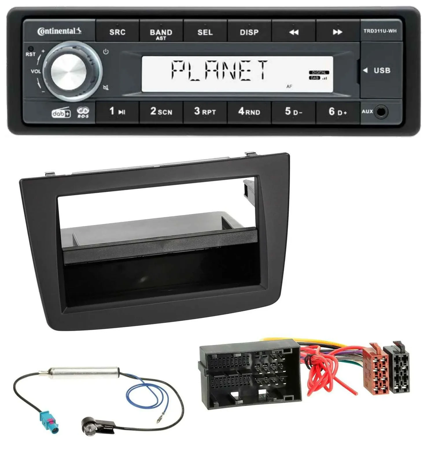 Continental MP3 AUX USB DAB 1DIN Autoradio für Alfa Romeo Mito 955 ab 14 schwarz
