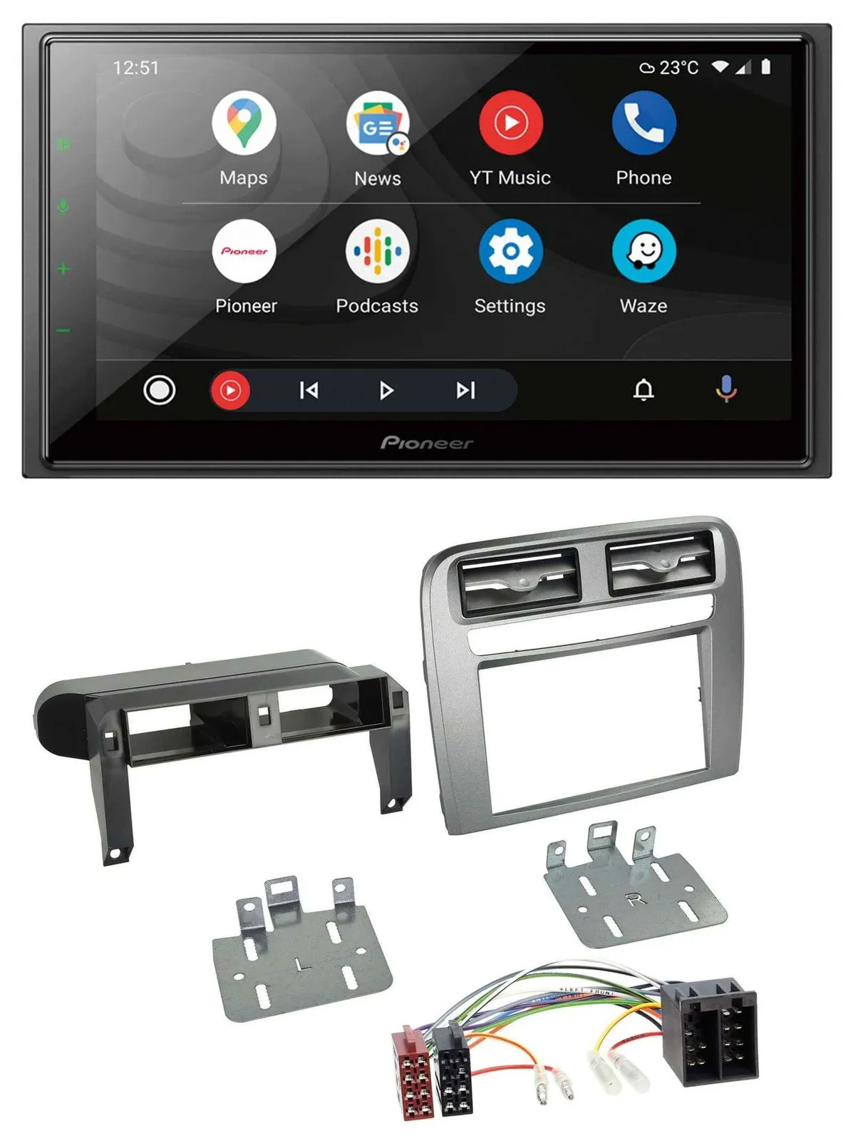 Pioneer USB 2DIN DAB MP3 Bluetooth Autoradio für Fiat Grande Punto 05-09 anthraz
