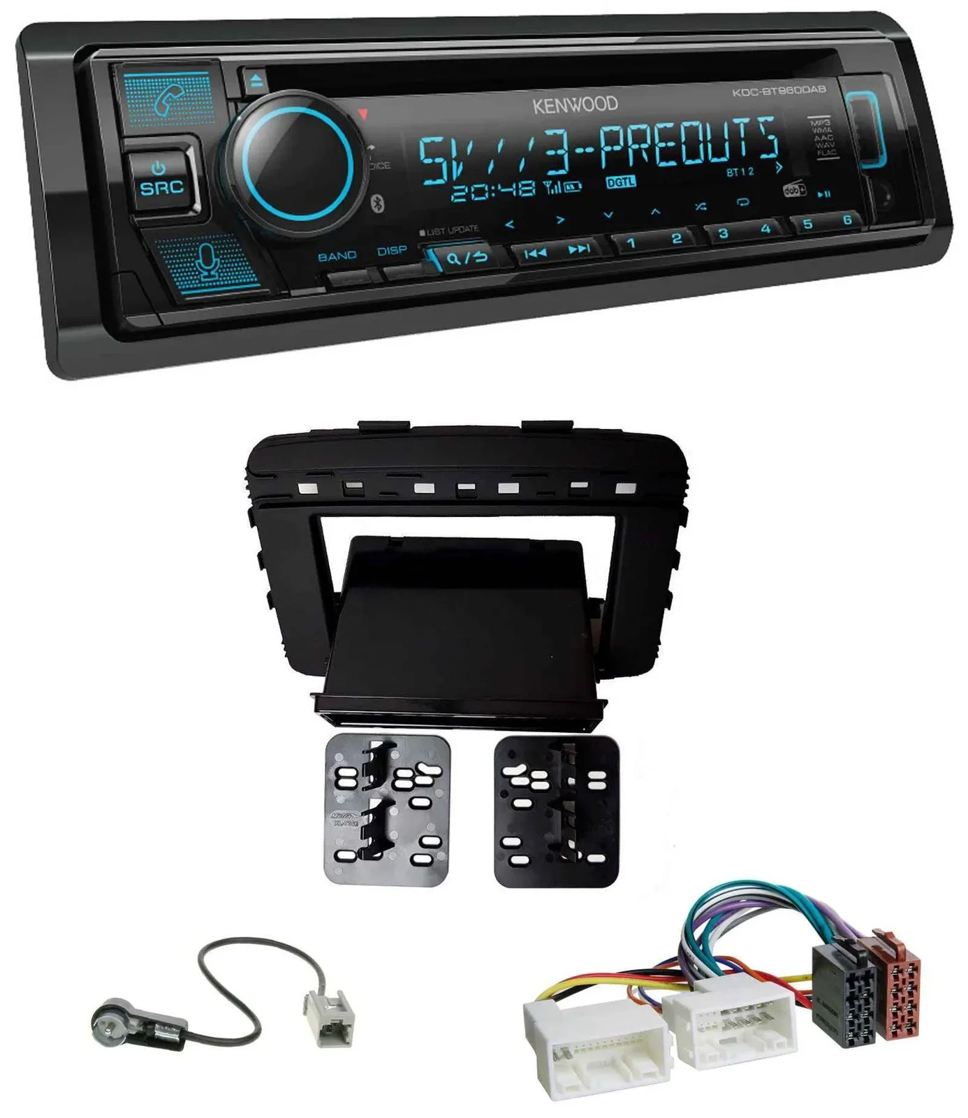 Автомагнитола для Kia Sorento (UM, с 03/2015) Kenwood Bluetooth, USB, CD, MP3, DAB