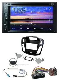 Pioneer Bluetooth 2DIN USB DVD DAB MP3 Autoradio für Ford Focus 2014-2018 schwar