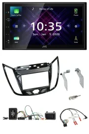 JVC DAB 2DIN Lenkrad Bluetooth USB Autoradio für Ford C-Max Kuga Klavierlack sch