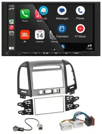 JBL USB 2DIN MP3 Bluetooth AUX Autoradio für Hyundai Santa Fe 3 Schalter 06-12