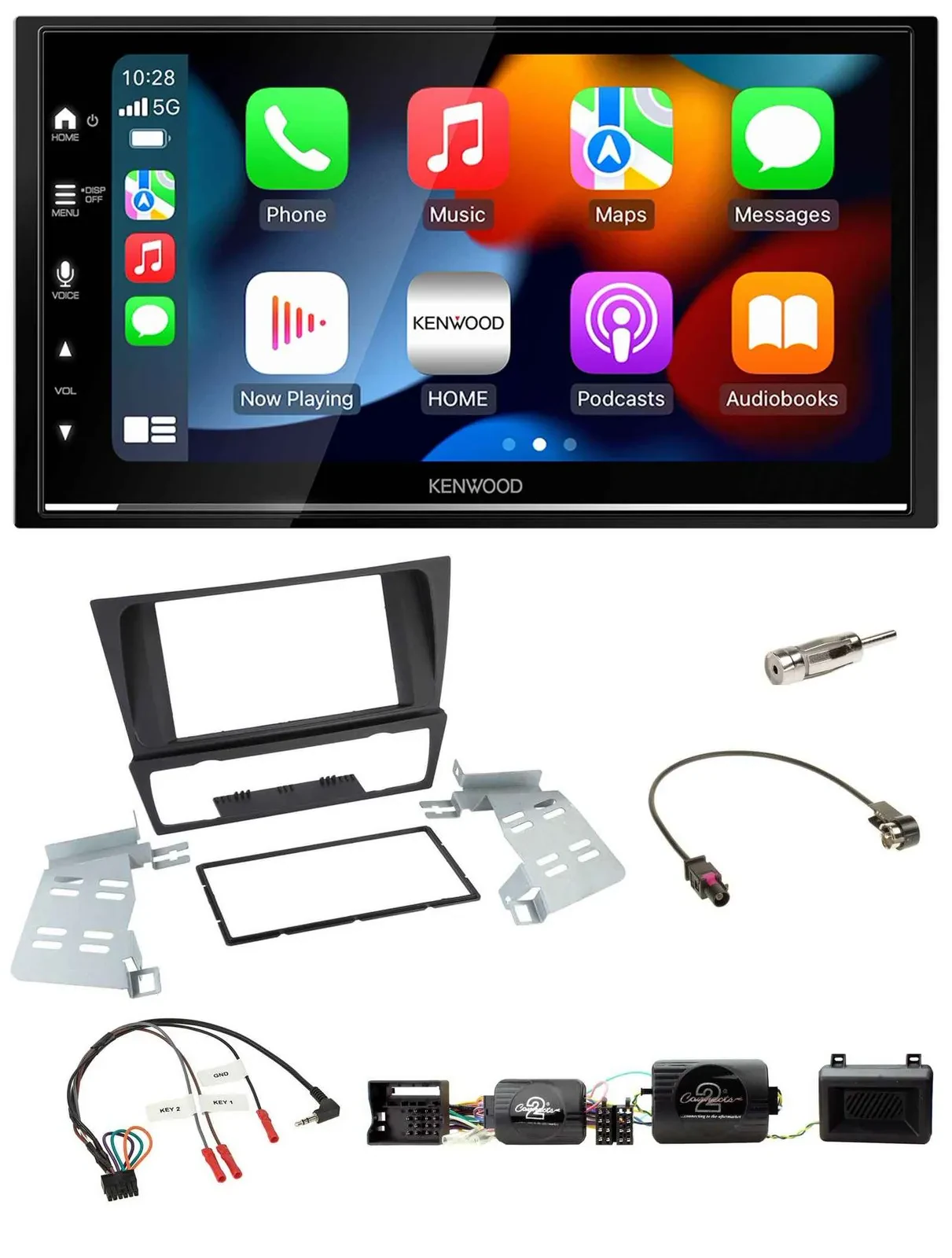 Kenwood DAB USB Bluetooth 2DIN Lenkrad Autoradio für BMW 3er E90 E91 E92 E93 PDC