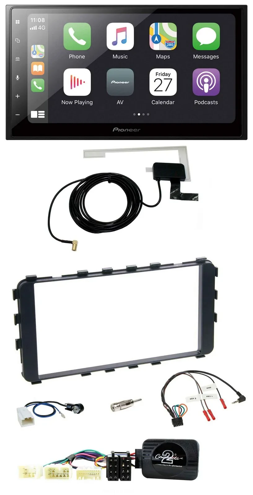 Pioneer USB Lenkrad 2DIN Bluetooth DAB Autoradio für Toyota Yaris 06-11 OEM-Navi