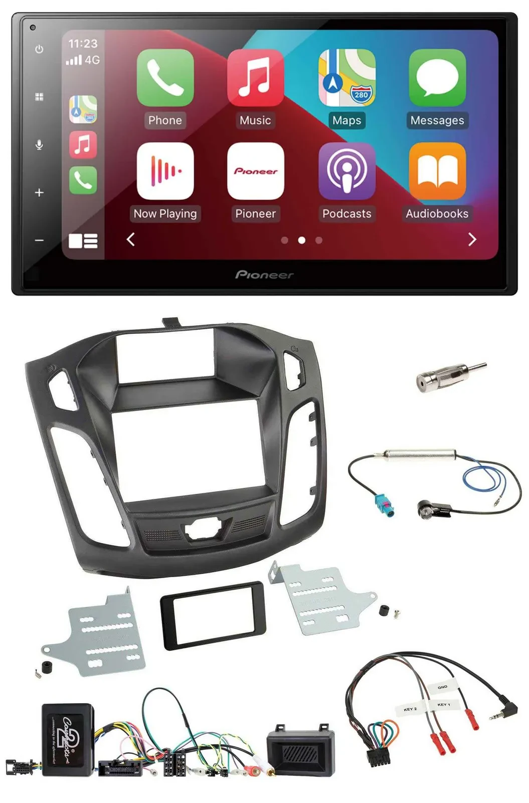 Pioneer USB Lenkrad DAB 2DIN Bluetooth Autoradio für Ford Focus 2011-2014