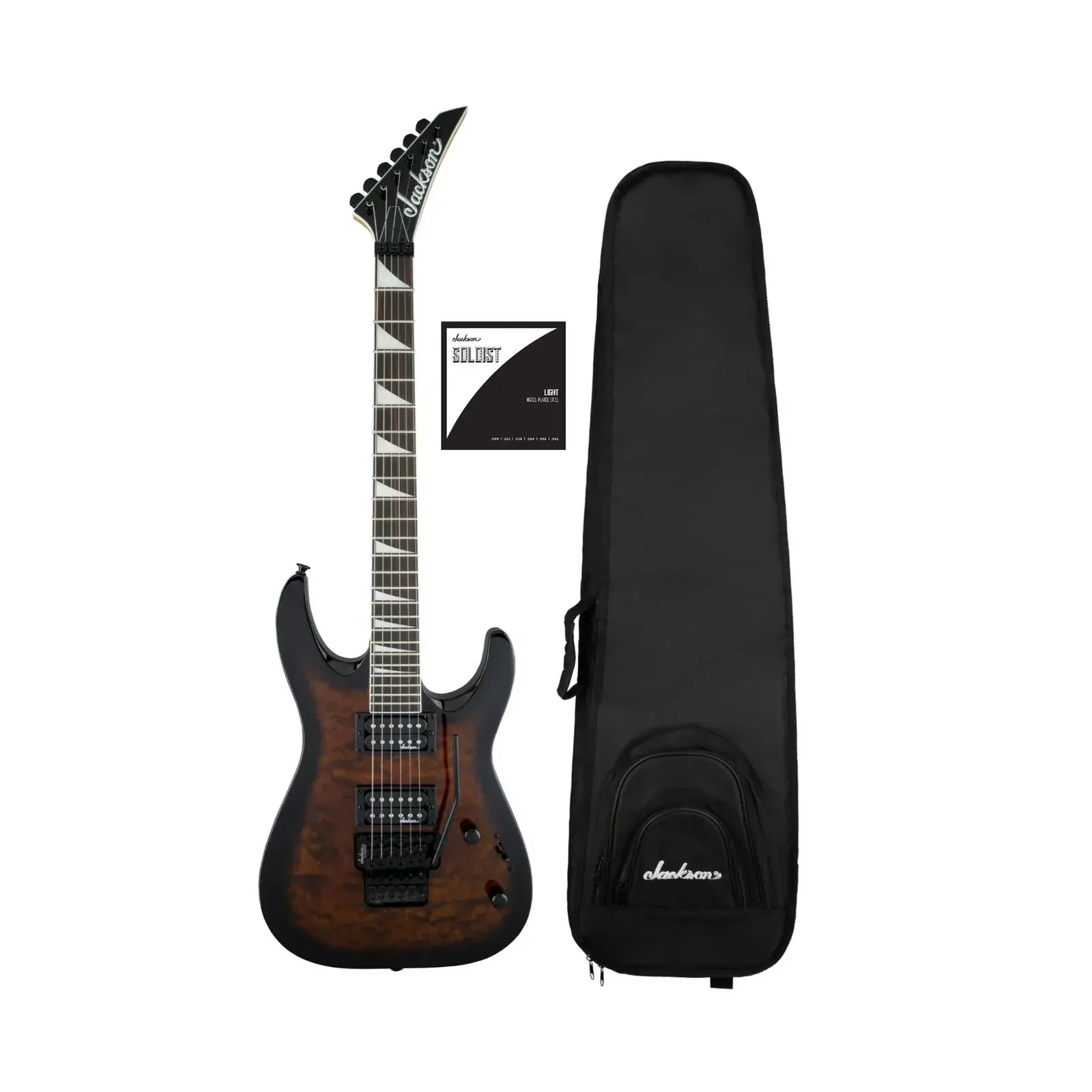 Jackson JS Series Dinky Arch Top JS32Q Guitar Dark Sunburst wBag and Strings