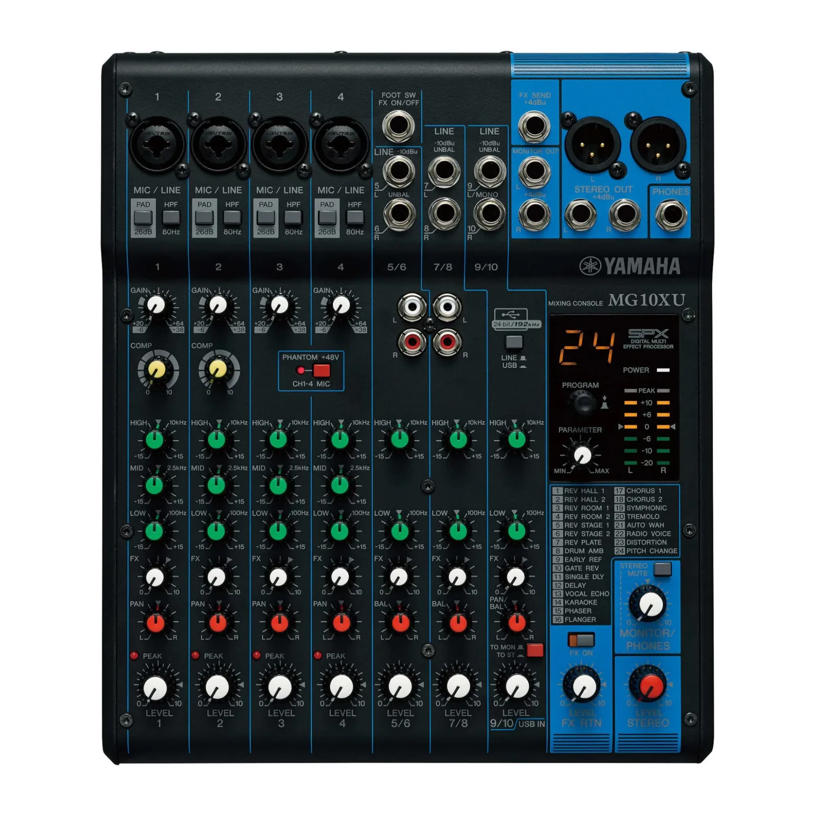 Yamaha MG10XU 10-Input Stereo Mixer with Effects PRO Audio