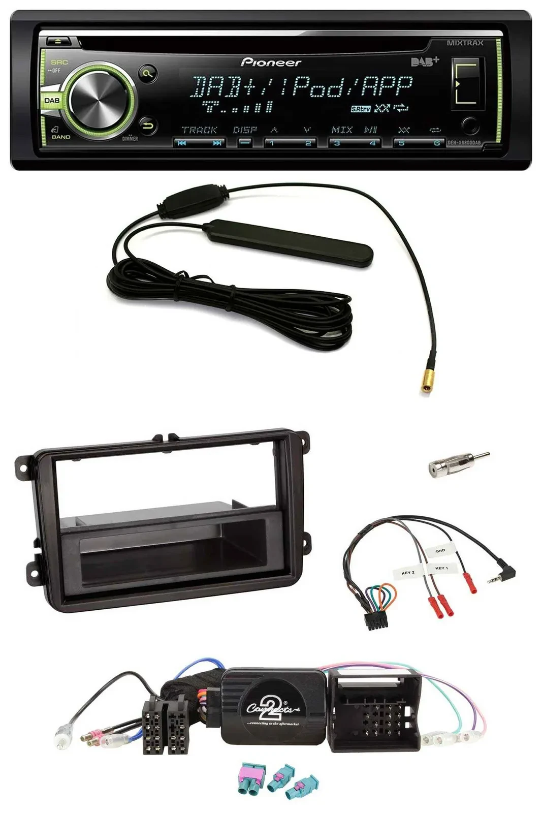 Pioneer MP3 USB CD DAB Lenkrad Autoradio für VW Amarok Beetle EOS Caddy Golf V/V