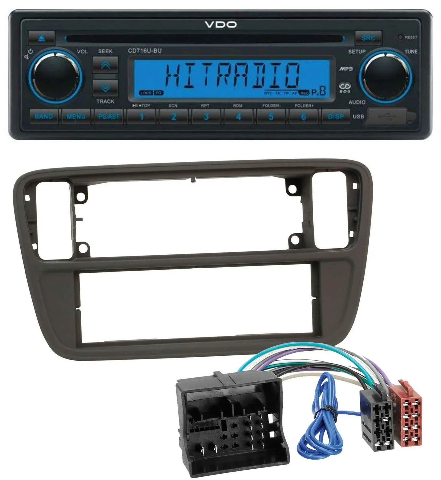 VDO AUX MP3 1DIN CD USB Autoradio für Seat Mii (ab 2011)