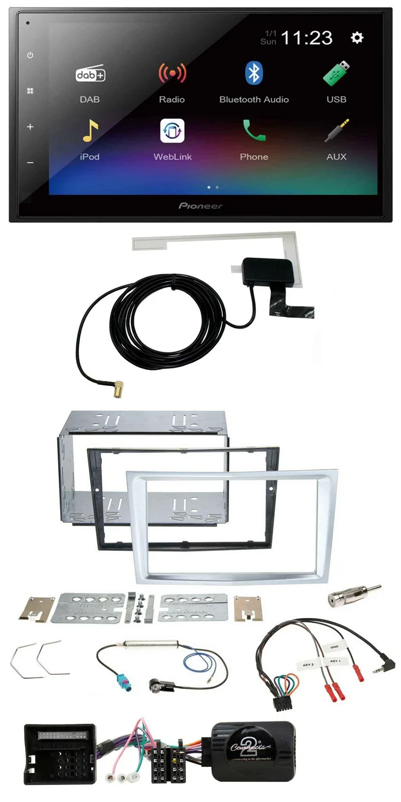 Автомагнитола для Opel Zafira/Astra H/Corsa D Pioneer 2 DIN DAB Bluetooth USB