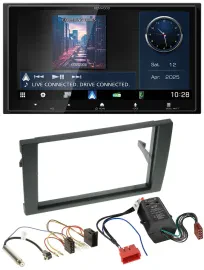Автомагнитола Kenwood 2DIN, Bluetooth, USB, DAB, для Audi A4 B6/B7 (2000–2008), совместима с Bose активной системой