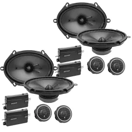 (2-Pairs) Kicker CSS684150W RMS 6x8” CS Series Component Speakers