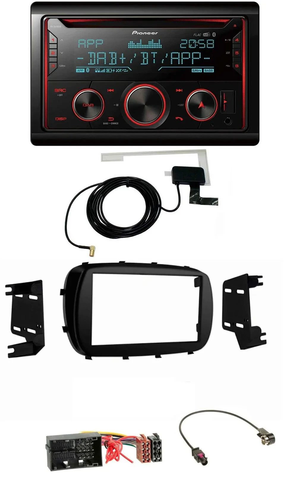 Автомагнитола Pioneer 2-DIN MP3 DAB USB CD Bluetooth для Fiat 500X (с 2015)