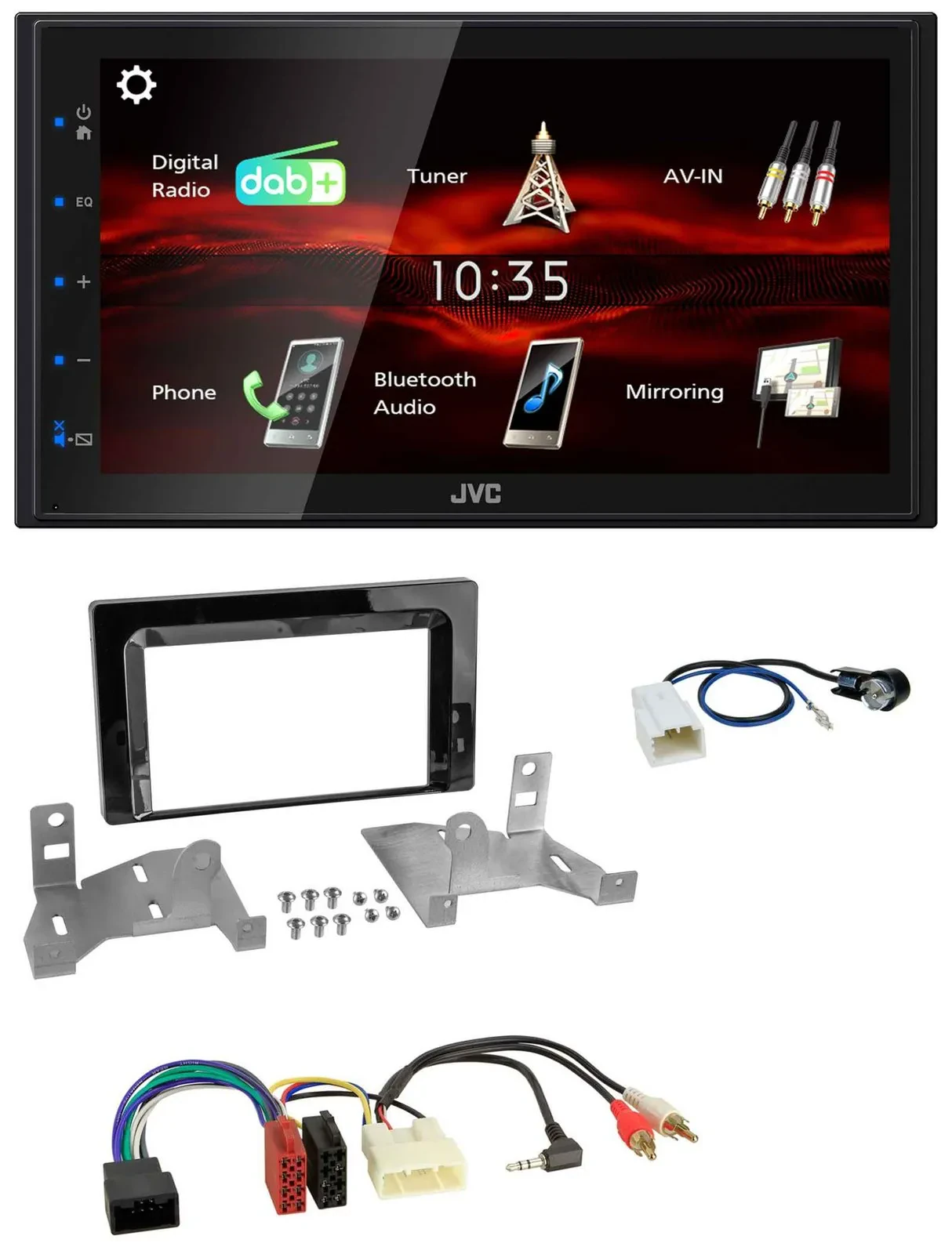 JVC USB Bluetooth MP3 DAB 2DIN Autoradio für Toyota Aygo AB7 ab 2022 klavierlack