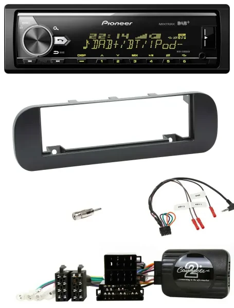 Pioneer Bluetooth USB DAB Lenkrad Autoradio für Fiat Panda 2012-2020 schwarz