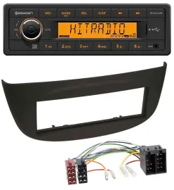Continental 1DIN USB AUX MP3 Autoradio für Renault Twingo (07-12) schwarz