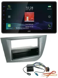 JVC DAB MP3 Bluetooth USB Autoradio für Seat Leon ab 05 dunkelgrau metallic