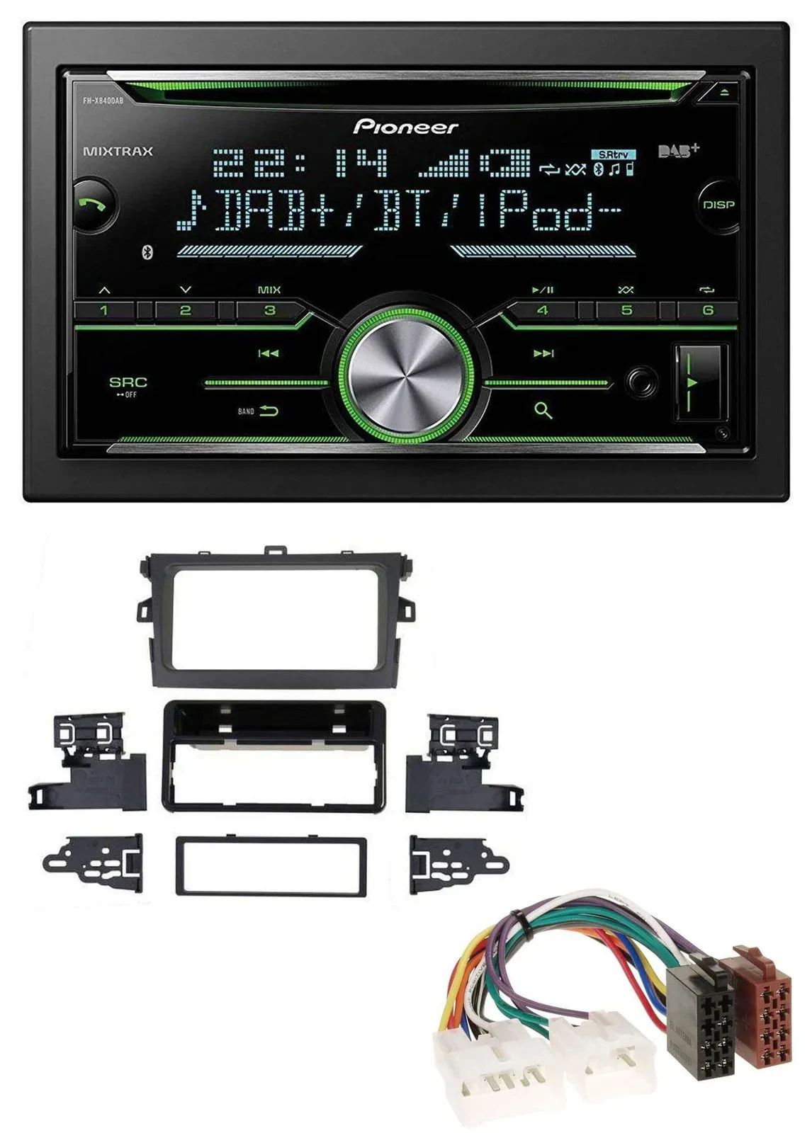 Pioneer Bluetooth MP3 DAB 2DIN USB CD Autoradio für Toyota Corolla 2009-2013 sil