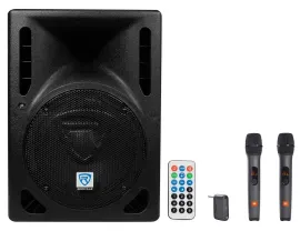 Rockville RPG8BT V2 8" Active 400w DJ PA Speaker w/Bluetooth+(2) JBL Microphones