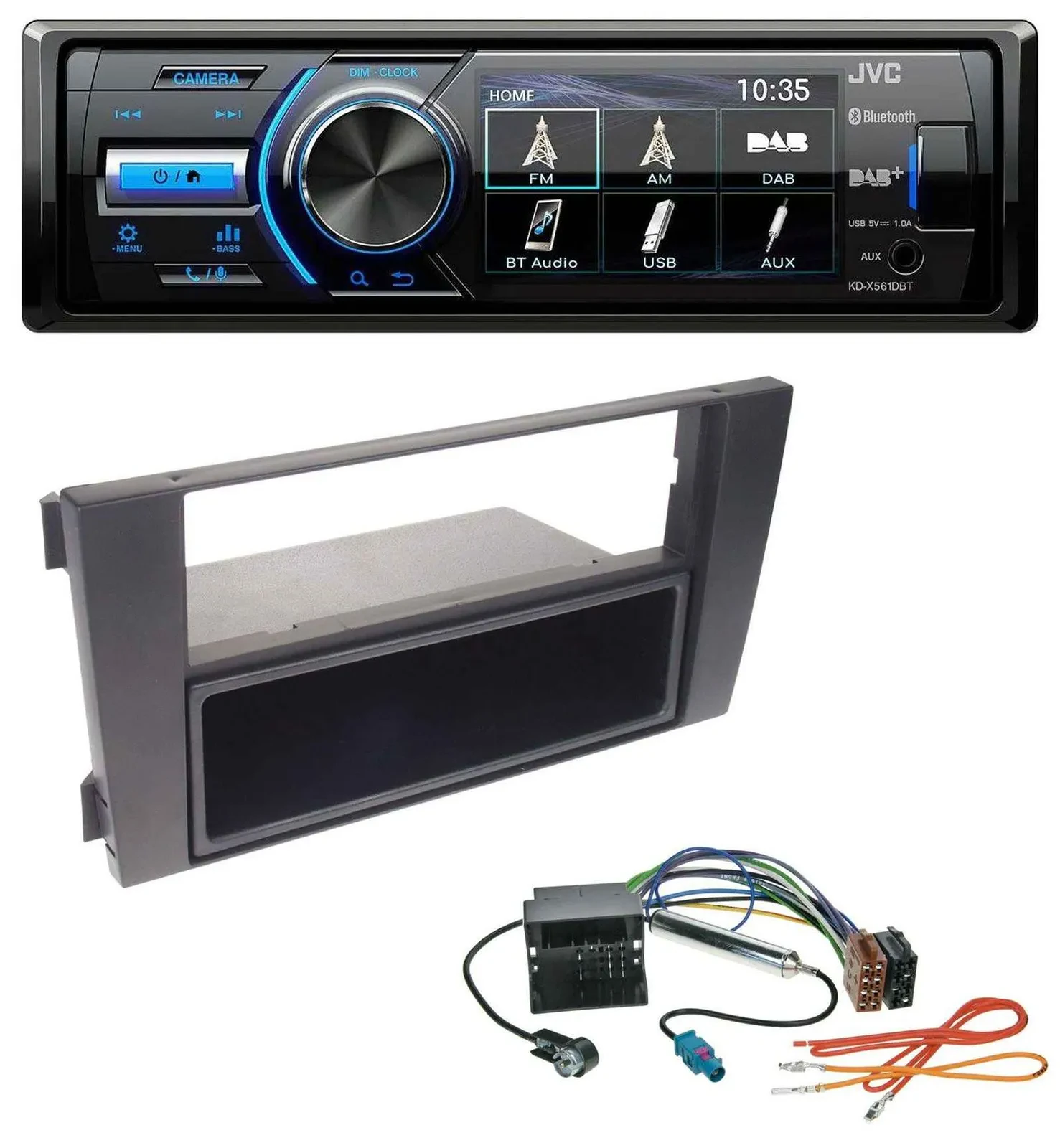 JVC Bluetooth MP3 USB DAB Autoradio für Audi A6 01-05 C5 Symphony Quadlock