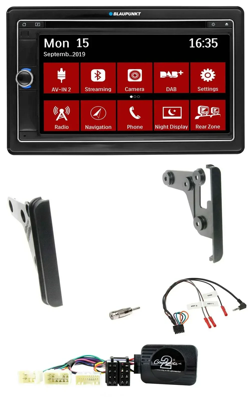 Blaupunkt 2DIN USB DAB Lenkrad Bluetooth TMC Navigation für Toyota Yaris 2007-20