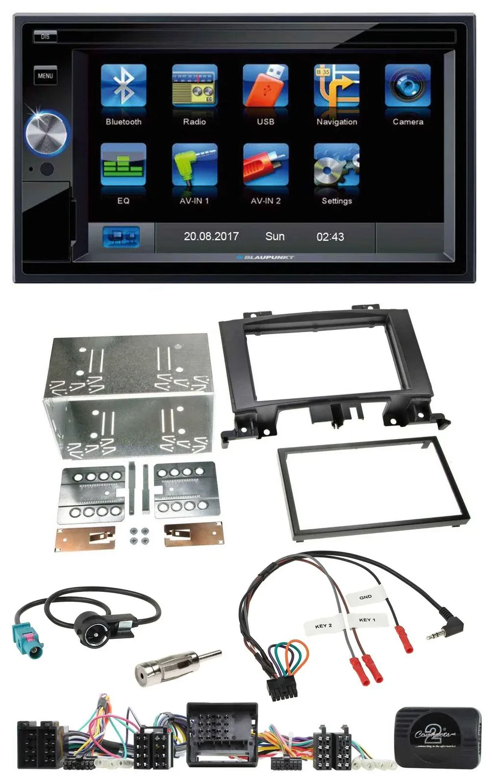 Blaupunkt SD USB TMC Bluetooth 2DIN Lenkrad Navigation für Mercedes Sprinter Aud