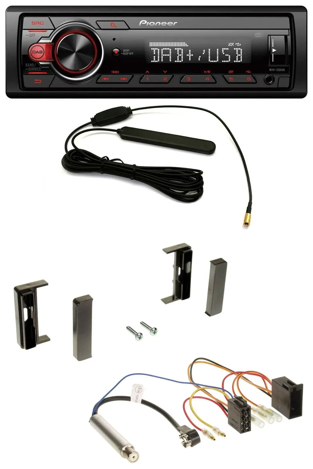 Pioneer MP3 DAB 1DIN AUX USB Autoradio für Audi TT (1998-2006) - ISO