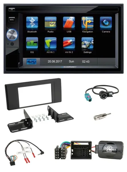 Blaupunkt 2DIN Bluetooth TMC USB Lenkrad SD Navigation für BMW X5 E53 2000-2006