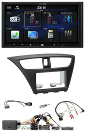 Автомагнитола Alpine 2-DIN, Bluetooth, DAB, USB, для Honda Civic (с 2012), черный, с управлением на руле
