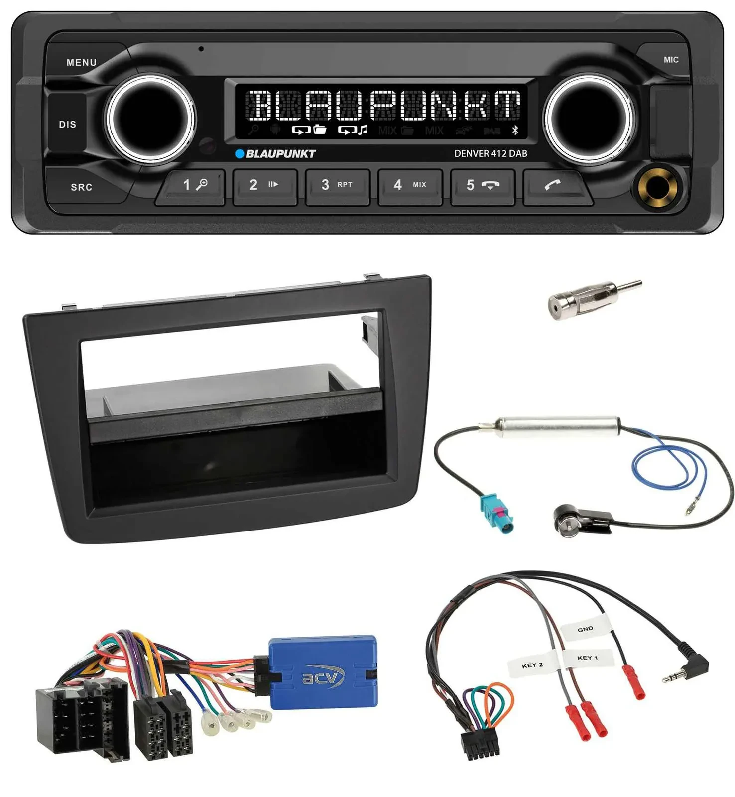 Blaupunkt Bluetooth DAB Lenkrad USB Autoradio für Alfa Romeo Mito 13-18 955 ISO