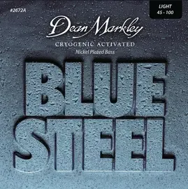 Комплект струн для бас-гитары Dean Markley DM2672A Blue Steel NPS, 45-100