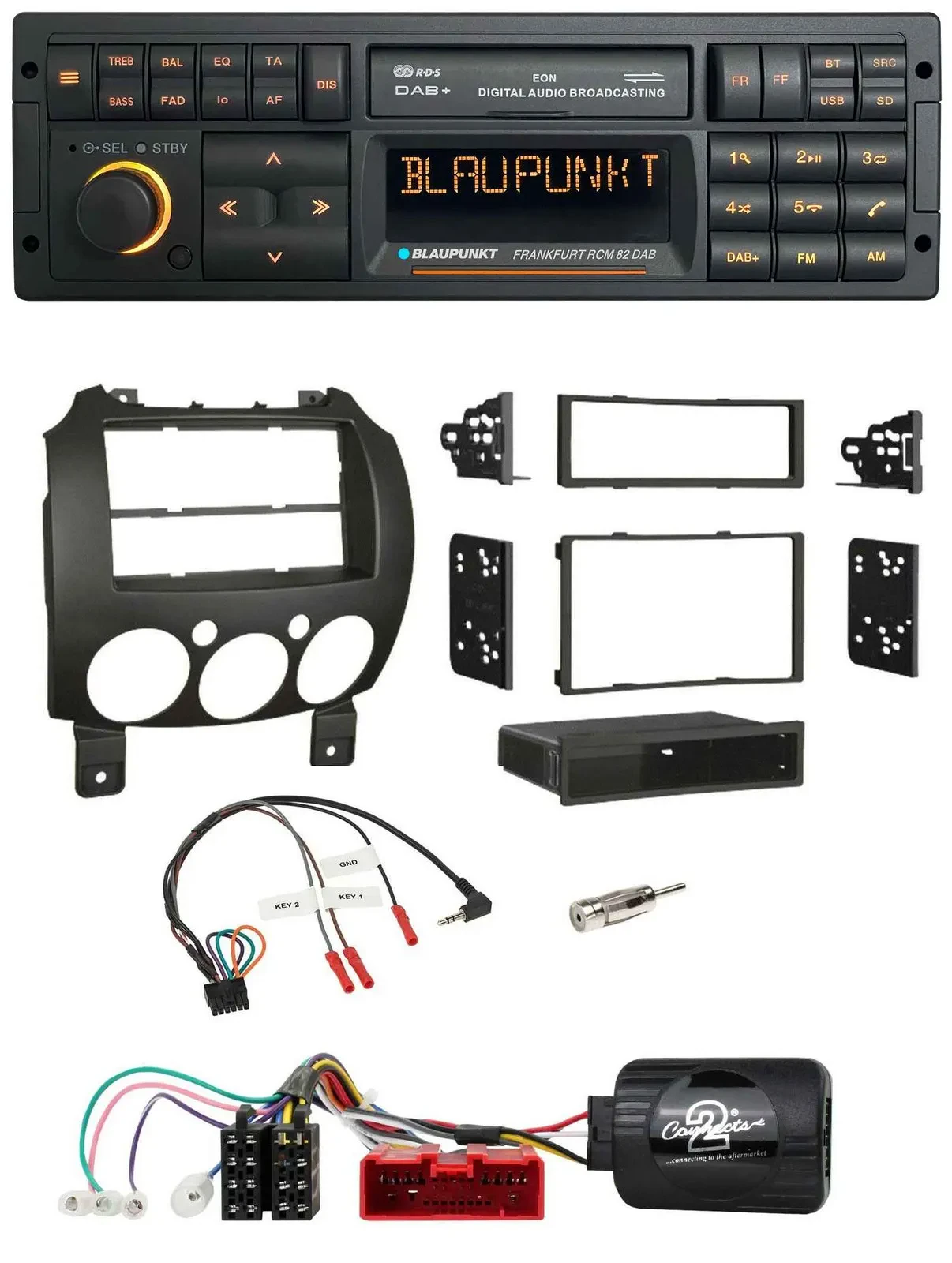 Blaupunkt USB DAB SD Lenkrad Bluetooth Autoradio für Mazda 2 2007-2014 nur Panas