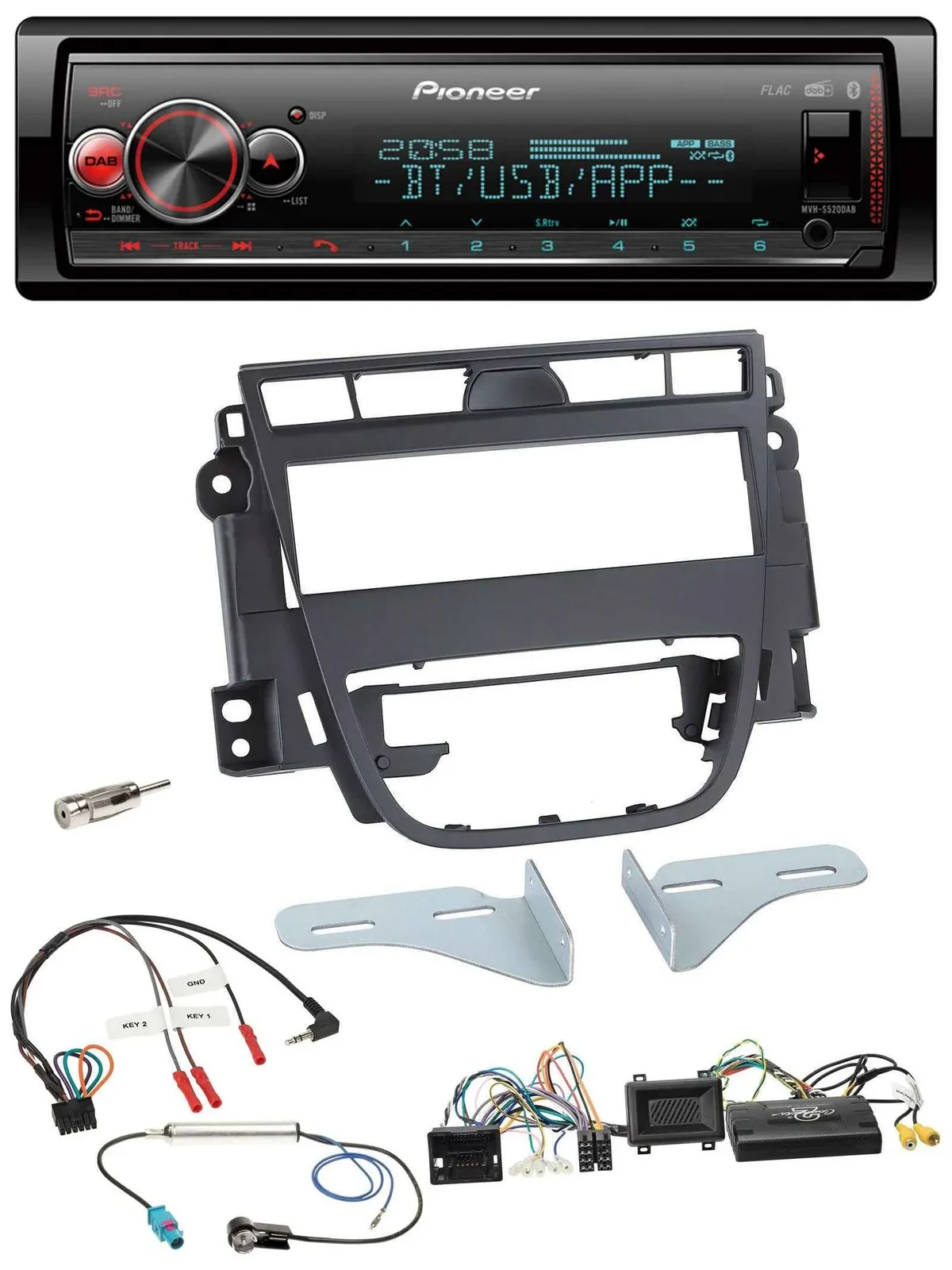 Pioneer Bluetooth USB Lenkrad DAB Autoradio für Opel Meriva B ab 2010