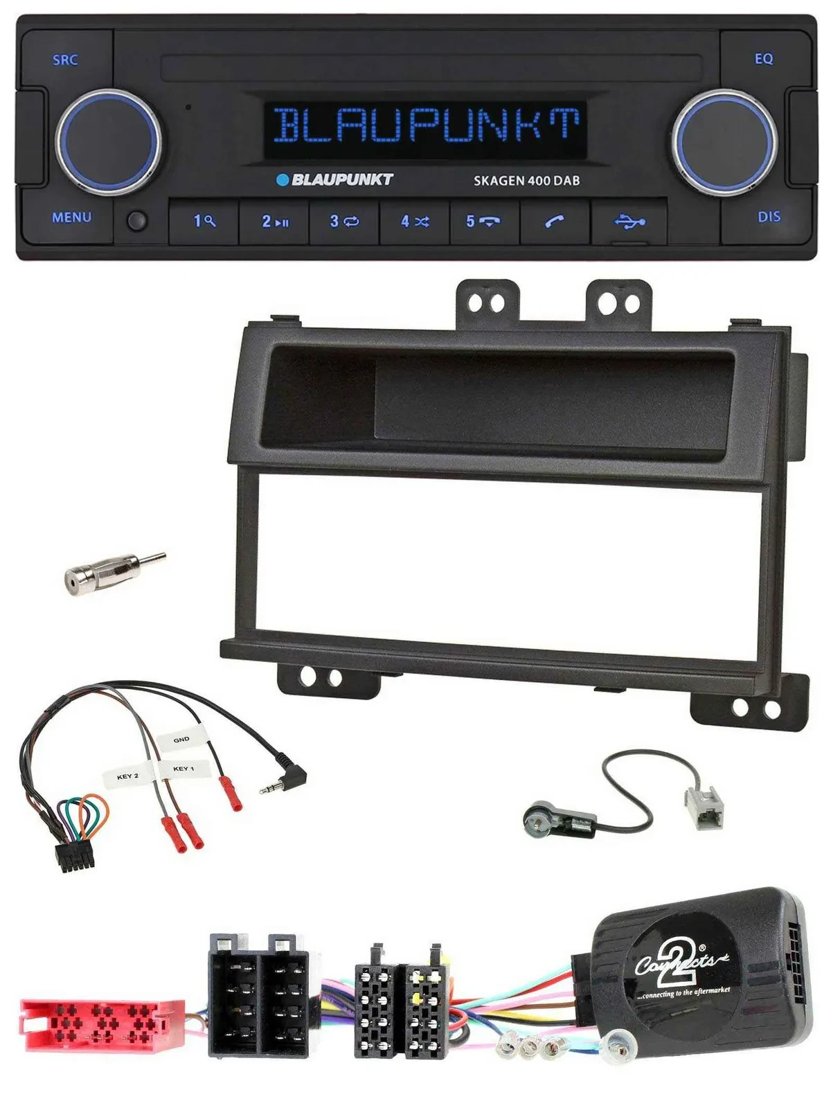 Автомагнитола Blaupunkt для Hyundai i20 (2009–2011) DAB, USB, Bluetooth, поддержка кнопок на руле, ISO, черный