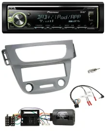 Автомагнитола для Renault Megane III (2009–2012) Pioneer DAB, USB, MP3, CD, управление на руле, серый